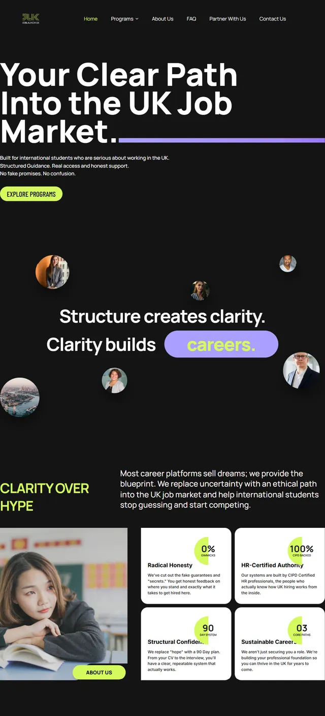 JobLaunch UK — tablet layout